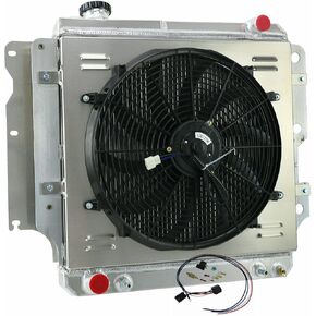 ALLOYWORKS 3 Row All Aluminum Radiator + 14" Fan Shroud + Relay For 1987-2006 Jeep Wrangler YJ TJ 2.4L & 2.5L 4.0L 4.2L
