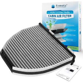 Tested MERV 13 Cabin Air Filter with Activated Carbon, CF10934 for Mercedes-Benz C250, C300, C350, C63, E250, E350, E400, E550, GLK250, GLK350, AMG GT, CLS400, CLS550, SL400, SL550 (CUK29005)