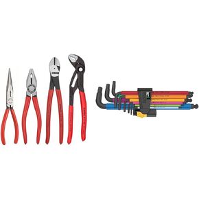 KNIPEX Tools 9K 00 80 94 US Cobra Combination Cutter and Needle Nose Pliers 4-Piece Set