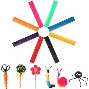 UPINS 1000PCS Wax Craft Sticks Bendable Sticky Wax Yarn Sticks in 13 Colors with Blue Storage Bag for Kids DIY Art Supplies