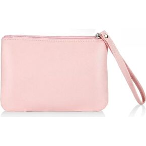 4.5 x 6.5 Clutch Stadium Approved, Leather Coin Purse for Women Wristlet Money Pouches for Cash Car Change with Zipper Lipstick Holder, Extra Small Makeup Bag for Purse Organizer Insert, Black