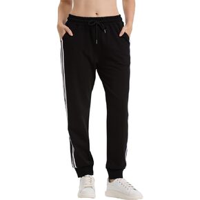 Women's Casual Sports Pants Drawstring Pocket Casual Pants Loose Striped Jogging Pants Mid-Rise Yoga Pants