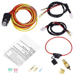 Dual Electric Cooling Fan Wire Harness Kit Electric Fan Wiring Kit 185 On 165 Off Thermostat 50 AMP Relay New