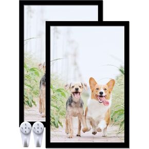 11x17 Picture Frame Set of 2, Black Photo Frames High Transparent Wall Gallery Desktop Horizontal Vertical for Canvas Collage Photo Poster Certificate 11 x 17 inches