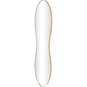 Deco 79 Metal Room Wall Mirror Tall Wavy Entryway Mirror, Wall Mounted Mirror 9" x 1" x 45", Gold