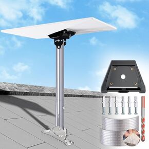 Adjustable Starlink Gen 3 Roof Ridge Mount, Ybervont Starlink Mounting Kit Gen 3 with 0-30° Adjustable Starlink Gen 3 Pipe Adapter, Starlink Roof Mount Kit for Starlink Internet Kit Satellite