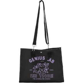 CMNIM Bangtan Kpop Merchandise Gift Genius’Lab Inspire Crossbody Tote Bag AgustAlbum Kpop Adjustable Strap for M-Yoongi Fans