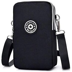 Phone Purse Crossbody for Women iPhone 12 Pro Max / 11 Pro Max, Girls Wallet Wristlet Armband Bag for Samsung S20 FE, A11 A21 A51 A71 A10S A20S A21S A10 S20 Ultra Note 9, 10, S10 Plus (Black)