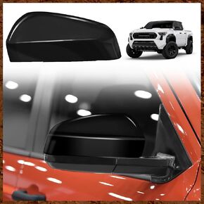Muslogy Rear View Mirror Cover Cap Compatible with 2024 Toyota Tacoma Accessories Rearview Cap Decoration Trim Paint Protection Cover Trim Exterior Accessories (Carbon Fiber Pattern)