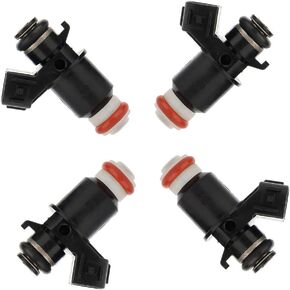 4Pcs Fuel Injectors ANGLEWIDE 842-12282 FJ338 16450PLD004 16450PLC003 Fuel Injectors Set fit for 2001-2005 for Acura for EL,2001-2005 for Honda for Civic, 4 Holes