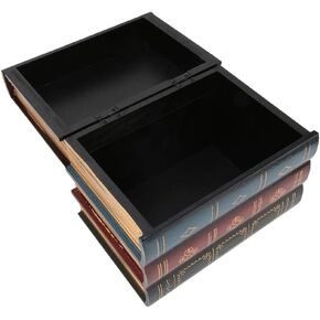 Book Shaped Storage Box, Vintage Exquisite Storage Box for Jewelry, Earring, European Home Office Shelf Decoration(L)