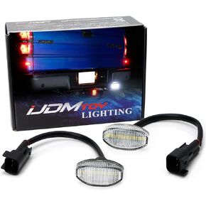 iJDMTOY عدسات مدخنة حمراء كاملة LED أسفل الضوء الخلفي مجموعة إضاءة جانبية متوافقة مع 2010-14 Ford Raptor، مدعومة بـ 12-SMD LED، استبدل مصابيح العلامات الجانبية OEM