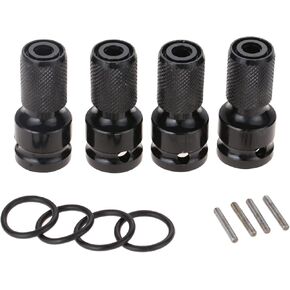 4PCS 1/2-Inch Square Drive to 1/4-Inch Hex Female Socket Adapter Converter Chuck Adapter, Quick Change Adapter for Air and Electric Wrench