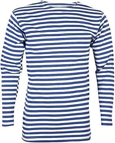 Blue-White Striped Russian Military Paratrooper Long Sleeve T-Shirt - Sailor's Striped T-Shirt - Knitted Not Dyed Vest (XL - 44 inch) in Saudi Arabia