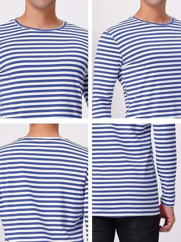 Blue-White Striped Russian Military Paratrooper Long Sleeve T-Shirt - Sailor's Striped T-Shirt - Knitted Not Dyed Vest (XL - 44 inch) in Saudi Arabia