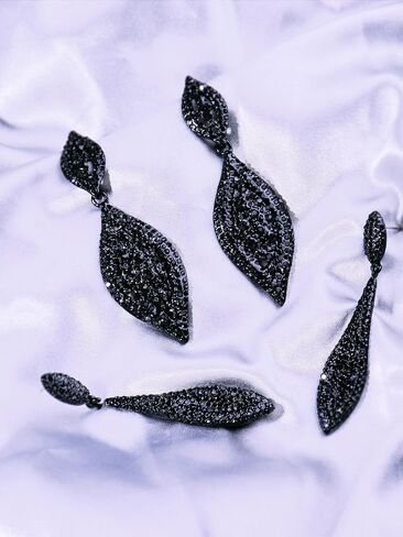 Rhinestone Earrings for Women Black Earrings Sparkling Earrings Dangling Cystal Wedding Prom Earrings Party Accessories New Year Christmas Gifts Stocking Stuffers in Saudi Arabia