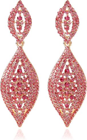 Rhinestone Earrings for Women Black Earrings Sparkling Earrings Dangling Cystal Wedding Prom Earrings Party Accessories New Year Christmas Gifts Stocking Stuffers in Kuwait