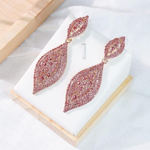 Rhinestone Earrings for Women Black Earrings Sparkling Earrings Dangling Cystal Wedding Prom Earrings Party Accessories New Year Christmas Gifts Stocking Stuffers in Kuwait