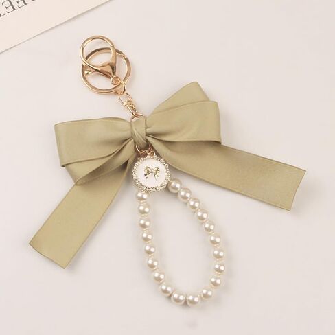 Cute Lily Sakura Flower Keychain for Women Pearl Bow Key Chains Car Keys Holder Accessories in Saudi Arabia