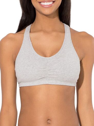 Fruit of the Loom Women's Shirred Front Racerback Pull Over Sports Bra, 3-Pack in Saudi Arabia