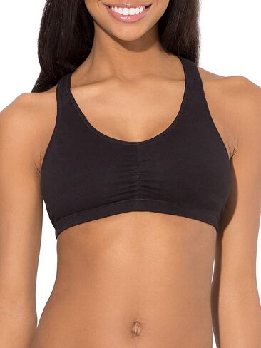 Fruit of the Loom Women's Shirred Front Racerback Pull Over Sports Bra, 3-Pack in Saudi Arabia