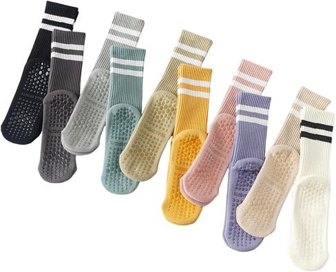 10 Pairs Yoga Socks Women's Warm and shock-absorbing floor Socks Cotton Pilates Fitness Dance Non slip Slipper Sports Thick in Saudi Arabia