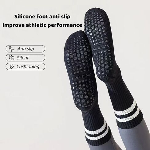10 Pairs Yoga Socks Women's Warm and shock-absorbing floor Socks Cotton Pilates Fitness Dance Non slip Slipper Sports Thick in Saudi Arabia