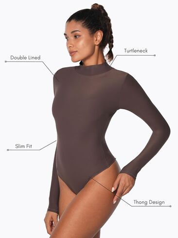 Sunzel الياقة المدورة داخلية للنساء كم طويل ملابس الخروج مثير قطعة واحدة قميص تيز الجوارب ملابس غير رسمية ثياب in Kuwait