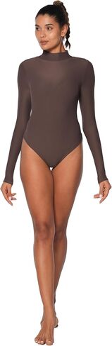 Sunzel الياقة المدورة داخلية للنساء كم طويل ملابس الخروج مثير قطعة واحدة قميص تيز الجوارب ملابس غير رسمية ثياب in Kuwait