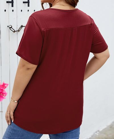 Plus Size Tunic for Women Summer Tulip Short Sleeve Tunic Tops Scoop Neck Floral Printed Casual Soft Top 1X-5X in Saudi Arabia