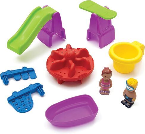Step 2 Spill & Splash Seaway Water Table for Kids, Two-Tier Outdoor Kids Water Sensory Table with Umbrella, Ages 1.5+ Years Old, 11 Piece Water Toy Accessories in Kuwait