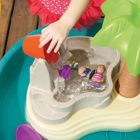 Step 2 Spill & Splash Seaway Water Table for Kids, Two-Tier Outdoor Kids Water Sensory Table with Umbrella, Ages 1.5+ Years Old, 11 Piece Water Toy Accessories in Kuwait