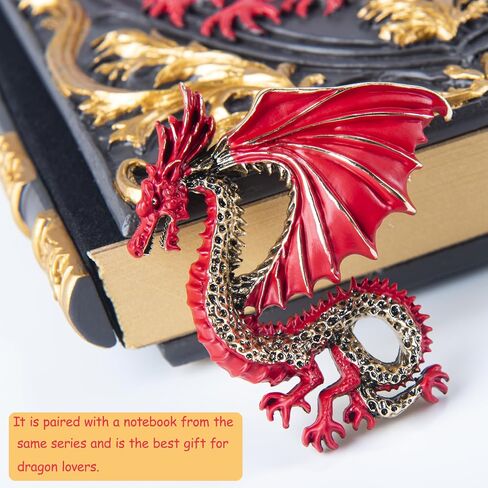 Handmade Flying Dragon Embossed Journal,Resin Engraving Notebook,Blank Paper,Hardcover Travel Notepad for Writing,Sketchbook,Collection,Gift,Decoration Diary for Man Woman A5 Size（Red） in Saudi Arabia