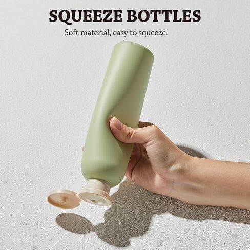 Squeeze Bottles 8 oz, 3 Pack Travel Shampoo and Conditioner Bottles, Plastic Refillable Containers for Lotion(8oz, Green) in Saudi Arabia