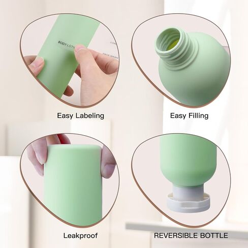 Squeeze Bottles 8 oz, 3 Pack Travel Shampoo and Conditioner Bottles, Plastic Refillable Containers for Lotion(8oz, Green) in Saudi Arabia