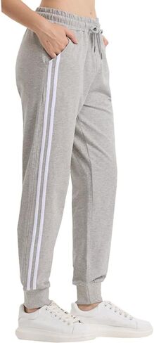 Women's Casual Sports Pants Drawstring Pocket Casual Pants Loose Striped Jogging Pants Mid-Rise Yoga Pants in Saudi Arabia