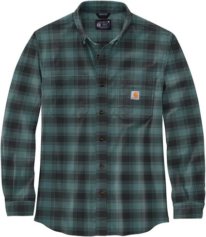Carhartt Men's 105945 Rugged Flex Relaxed Fit Midweight Flannel Long-S - 3X-Large Tall - Sea Pine in Saudi Arabia