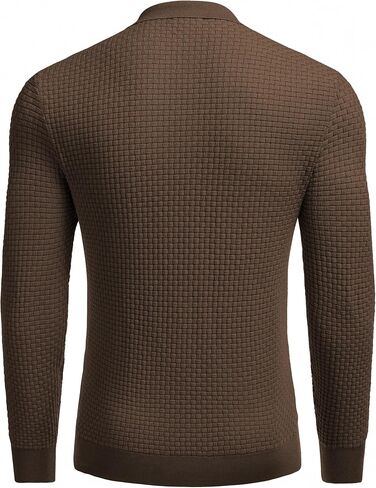 COOFANDY Men's Knit Polo Shirts Long Sleeve Sweater Polo Lightweight Fashion Casual Collared T Shirts in Saudi Arabia
