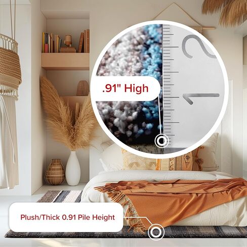 سجادة منطقة أشعث مخططة من NuLOOM - سجادة منطقة أشعث مقاس 5 × 8 سجاد كاجوال بيج متعدد/بني لغرفة المعيشة وغرفة النوم وغرفة الطعام والحضانة in Kuwait