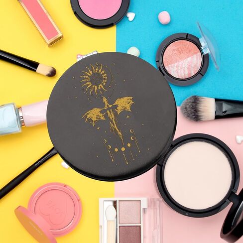 WSNANG Fantasy Novel 4th Wing Gift Fourth Wing Inspired Makeup Mirror Xaden Riorson House Compact Mirror Dragon Rider Gift (Sun Moon Mirror-T) in Saudi Arabia