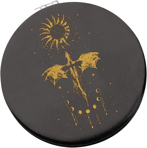 WSNANG Fantasy Novel 4th Wing Gift Fourth Wing Inspired Makeup Mirror Xaden Riorson House Compact Mirror Dragon Rider Gift (Sun Moon Mirror-T) in Saudi Arabia