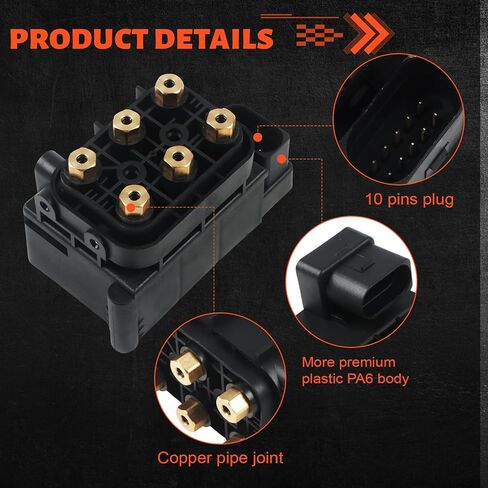 Air Suspension Valve Block, Suitable for Grand Cherokee WK2 2011-2019, Touareg 2004-2015, Cayenne 2011-2015 Replaces 68087233AA 95835890300 558103M000 55810-3M000 7P0698014 in Kuwait