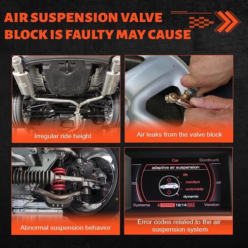 Air Suspension Valve Block, Suitable for Grand Cherokee WK2 2011-2019, Touareg 2004-2015, Cayenne 2011-2015 Replaces 68087233AA 95835890300 558103M000 55810-3M000 7P0698014 in Kuwait