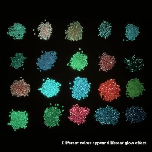 Glow in The Dark Diamond Painting Beads for Diamond Dots Accessories, 20 Colors Round Diamond Painting Drills Flatback Rhinestones for Crafts, Diamonds for Diamond Painting Bead Art Gem Art, 4000PCS in Kuwait