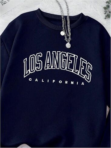 SweatyRocks Women's Plus Size Letter Graphic Sweatshirt Crewneck Long Sleeve Thermal Pullover Top in Saudi Arabia