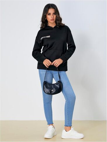 SOLY HUX Women's Sweatshirt Fall Graphic Hoodies Casual Drop Shoulder Hooded Pullover with Pocket in Saudi Arabia