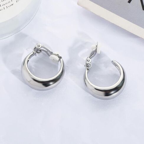 NEWITIN 12 Pairs Clip On Earrings for Women Cute Earrings Crystal Earrings Pearl Earrings Charming Fashion Earrings Non Piercing Clip on Earrings for Women in Kuwait