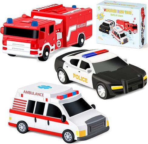 No Hole Bath Toys for Babies and Toddlers, Car Bath Toys for Infant Kids 1-3, Beach Pool Bathtub Toys for Kids, Baby Bath Toys 0 1-3 6 12 18 Month, Birthday for Kids Boys Girls in Saudi Arabia