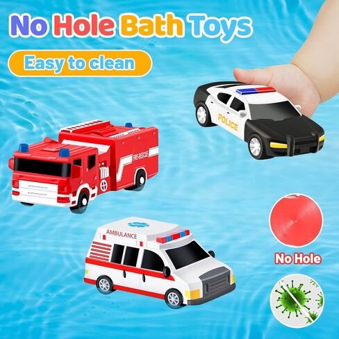 No Hole Bath Toys for Babies and Toddlers, Car Bath Toys for Infant Kids 1-3, Beach Pool Bathtub Toys for Kids, Baby Bath Toys 0 1-3 6 12 18 Month, Birthday for Kids Boys Girls in Saudi Arabia