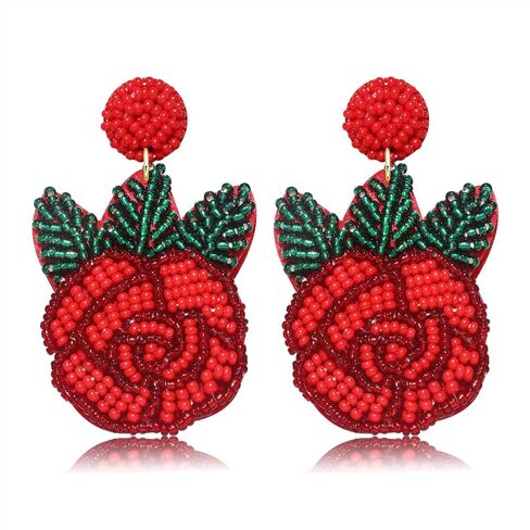 Derby Earrings, Beaded Floral Race Horse Earrings, Kentucky Derby Accessories, Western Horse Racing Fan Jewelry Gifts in Saudi Arabia